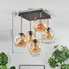 Ripoll ceiling light, globe light gold, black, 5-light sources