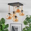 Ripoll ceiling light, globe light gold, black, 5-light sources