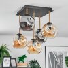 Ripoll ceiling light, globe light gold, black, 5-light sources
