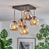 Ripoll ceiling light, globe light gold, black, 5-light sources