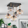 Koyoto ceiling light, globe light gold, black, 5-light sources