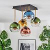 Koyoto ceiling light, globe light gold, black, 5-light sources