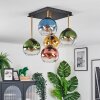 Koyoto ceiling light, globe light gold, black, 5-light sources