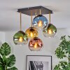 Koyoto ceiling light, globe light gold, black, 5-light sources
