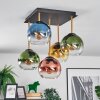 Koyoto ceiling light, globe light gold, black, 5-light sources