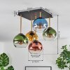 Koyoto ceiling light, globe light gold, black, 5-light sources