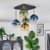 Koyoto ceiling light, globe light gold, black, 5-light sources