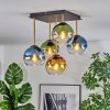 Koyoto ceiling light, globe light gold, black, 5-light sources