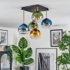 Koyoto ceiling light, globe light gold, black, 5-light sources