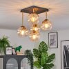 Koyoto ceiling light, globe light gold, black, 5-light sources