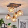 Koyoto ceiling light, globe light gold, black, 5-light sources