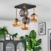 Koyoto ceiling light, globe light gold, black, 5-light sources