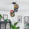 Koyoto ceiling light, globe light 31 cm blue, gold, green, clear, coppery, 4-light sources