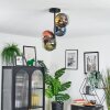 Koyoto ceiling light, globe light 31 cm blue, gold, green, clear, coppery, 4-light sources