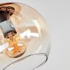 Koyoto ceiling light, globe light Amber, clear, 3-light sources