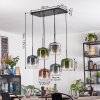 Lauden hanging light, pendant light blue, green, clear, coppery, Smoke-coloured, 6-light sources