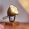 MALIX Table lamp Light wood, black, 1-light source