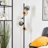 Koyoto globe light, floor lamp 31 cm Amber, chrome, clear, Smoke-coloured, 5-light sources