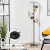 Koyoto globe light, floor lamp 31 cm Amber, chrome, clear, Smoke-coloured, 5-light sources