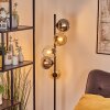 Koyoto globe light, floor lamp 31 cm Amber, chrome, clear, Smoke-coloured, 5-light sources