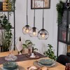 Koyoto hanging light, globe light, pendant light Ecru, black, 3-light sources