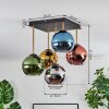 Koyoto ceiling light, globe light gold, black, 5-light sources