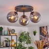 Gastor ceiling light, globe light 25 cm Smoke-coloured, 3-light sources