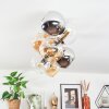 Koyoto ceiling light, globe light gold, black, 8-light sources