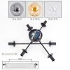 Gastor ceiling light, globe light 62 cm Amber, clear, Smoke-coloured, 6-light sources