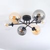 Gastor ceiling light, globe light 62 cm Amber, clear, Smoke-coloured, 6-light sources