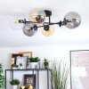 Gastor ceiling light, globe light 62 cm Amber, clear, Smoke-coloured, 6-light sources