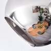 Koyoto ceiling light, globe light chrome, Smoke-coloured, 3-light sources