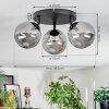 Chehalis ceiling light, globe light Smoke-coloured, 3-light sources