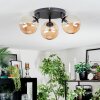 Chehalis ceiling light, globe light Amber, 3-light sources
