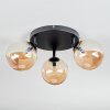 Chehalis ceiling light, globe light Amber, 3-light sources