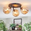 Chehalis ceiling light, globe light Amber, 3-light sources