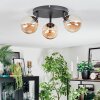 Chehalis ceiling light, globe light Amber, 3-light sources