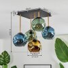 Ripoll ceiling light, globe light gold, black, 5-light sources