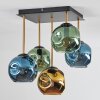 Ripoll ceiling light, globe light gold, black, 5-light sources