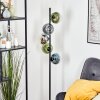 Gastor globe light, floor lamp 33 cm blue, chrome, green, clear, Smoke-coloured, 5-light sources