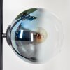 Gastor globe light, floor lamp 33 cm blue, chrome, green, clear, Smoke-coloured, 5-light sources
