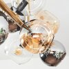 Koyoto ceiling light, globe light gold, black, 8-light sources