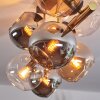 Koyoto ceiling light, globe light gold, black, 8-light sources