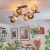 Koyoto ceiling light, globe light gold, black, 8-light sources