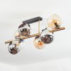 Koyoto ceiling light, globe light gold, black, 8-light sources