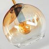 Koyoto ceiling light, globe light brass, black, 5-light sources