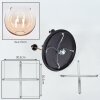 Koyoto ceiling light, globe light brass, black, 5-light sources