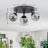 Chehalis ceiling light, globe light Smoke-coloured, 3-light sources