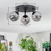 Chehalis ceiling light, globe light Smoke-coloured, 3-light sources