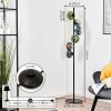 Gastor globe light, floor lamp 34 cm blue, chrome, green, clear, Smoke-coloured, 6-light sources